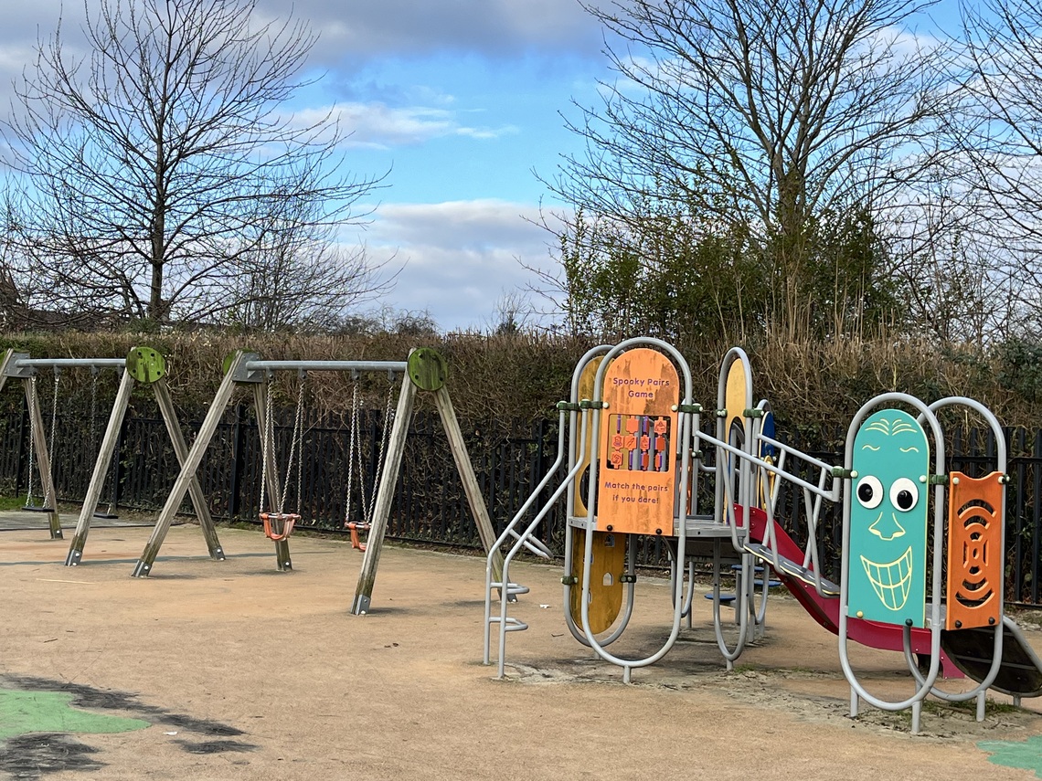 Playground with Climbing frame and sandpit