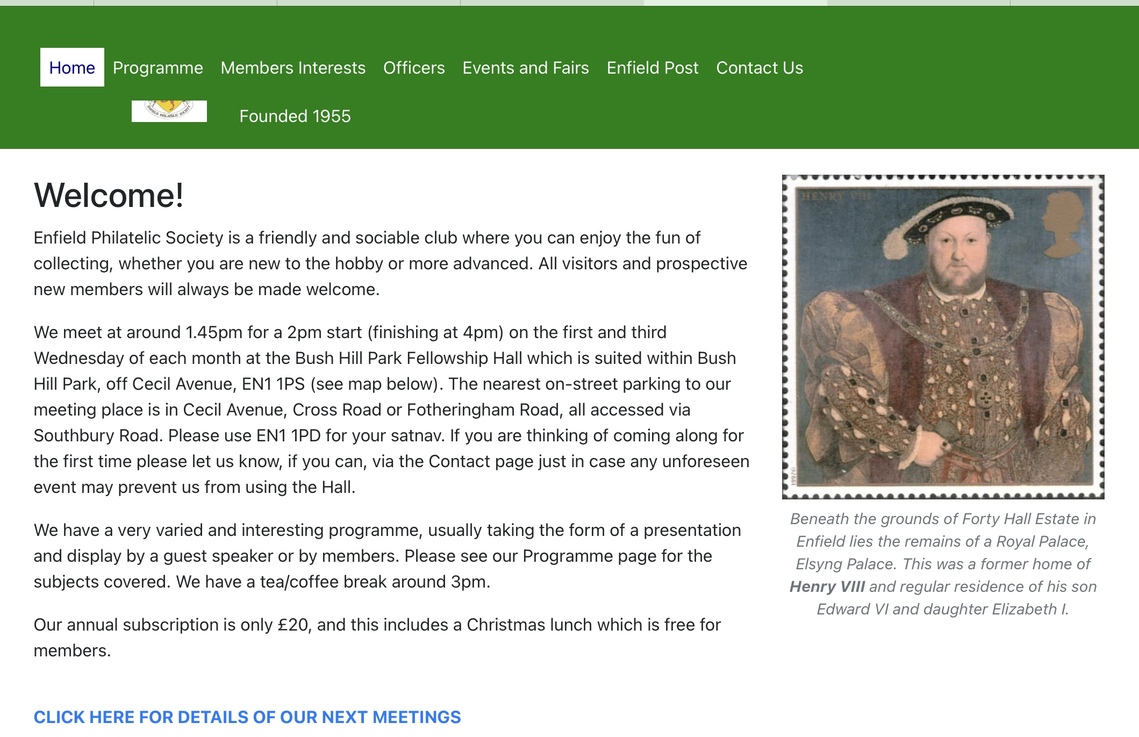 screen print Enfield Philatelic Society