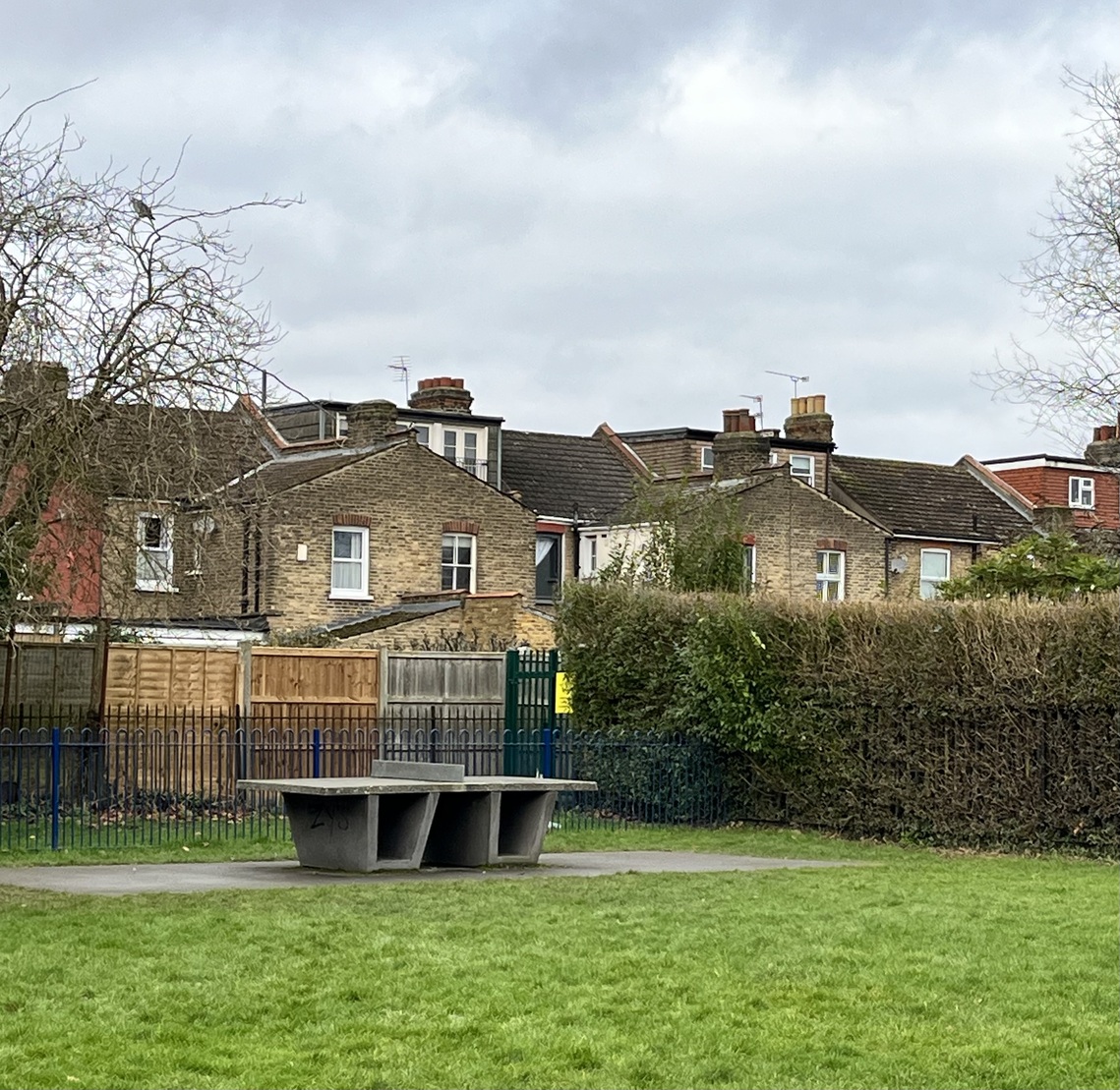 Table tennis table with no players
