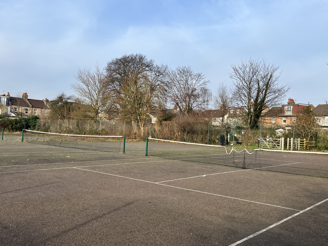 Two tennis courts with net